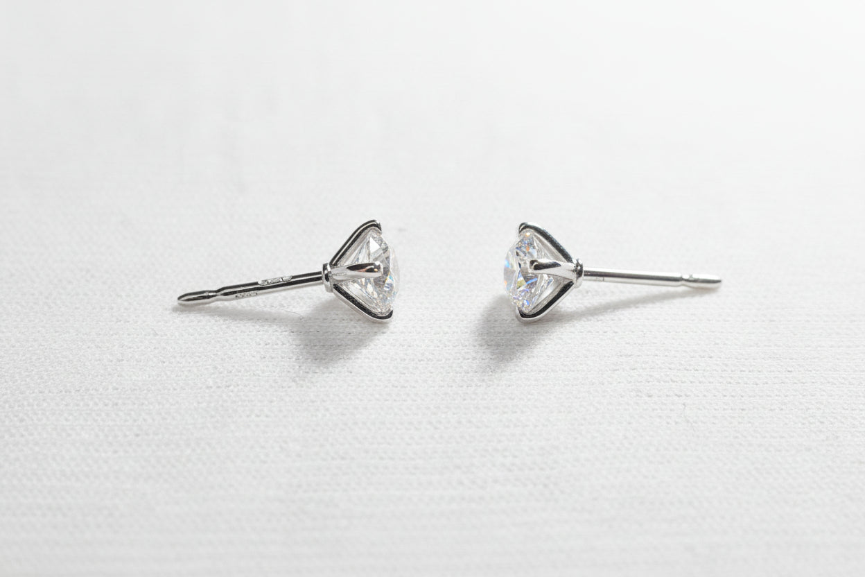 Diamond Stud Earrings – D Colour, IF Clarity, IGI Certified