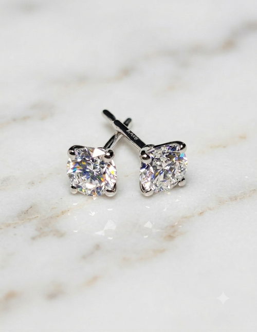 Diamond Stud Earrings – D Colour, IF Clarity, IGI Certified