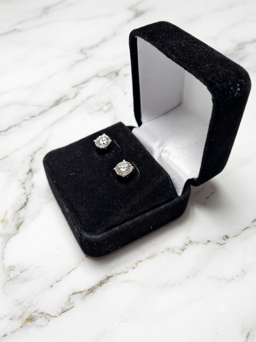 Diamond Stud Earrings – D Colour, IF Clarity, IGI Certified